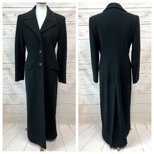 Bebe Cashmere Wool Blend Fitted Full Length Long Trench Coat